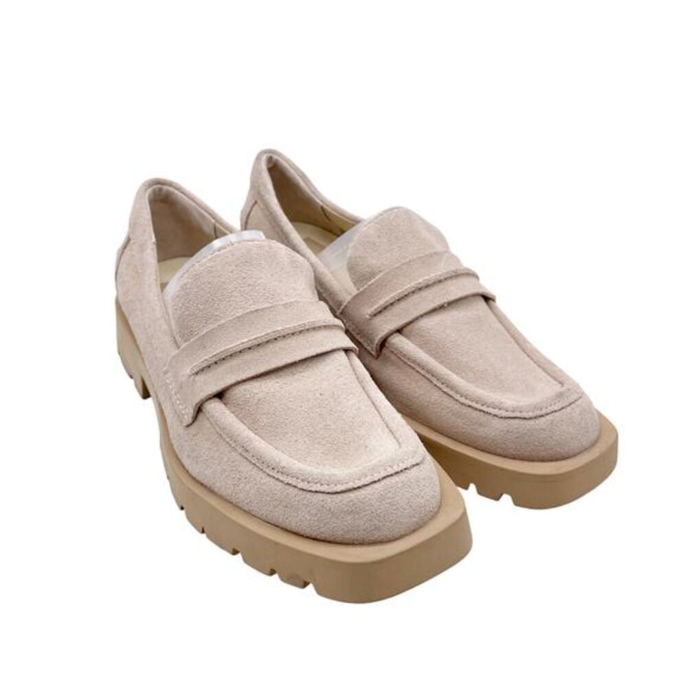 Dolce Vita Women's Elias Lug Sole Tailored Loafer Flats Dune Suede‎ Size 7.5